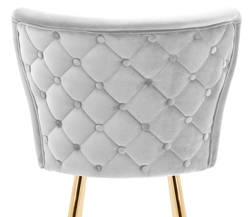Poze Scaun de bar Modena gri picioare gold - H70 cm