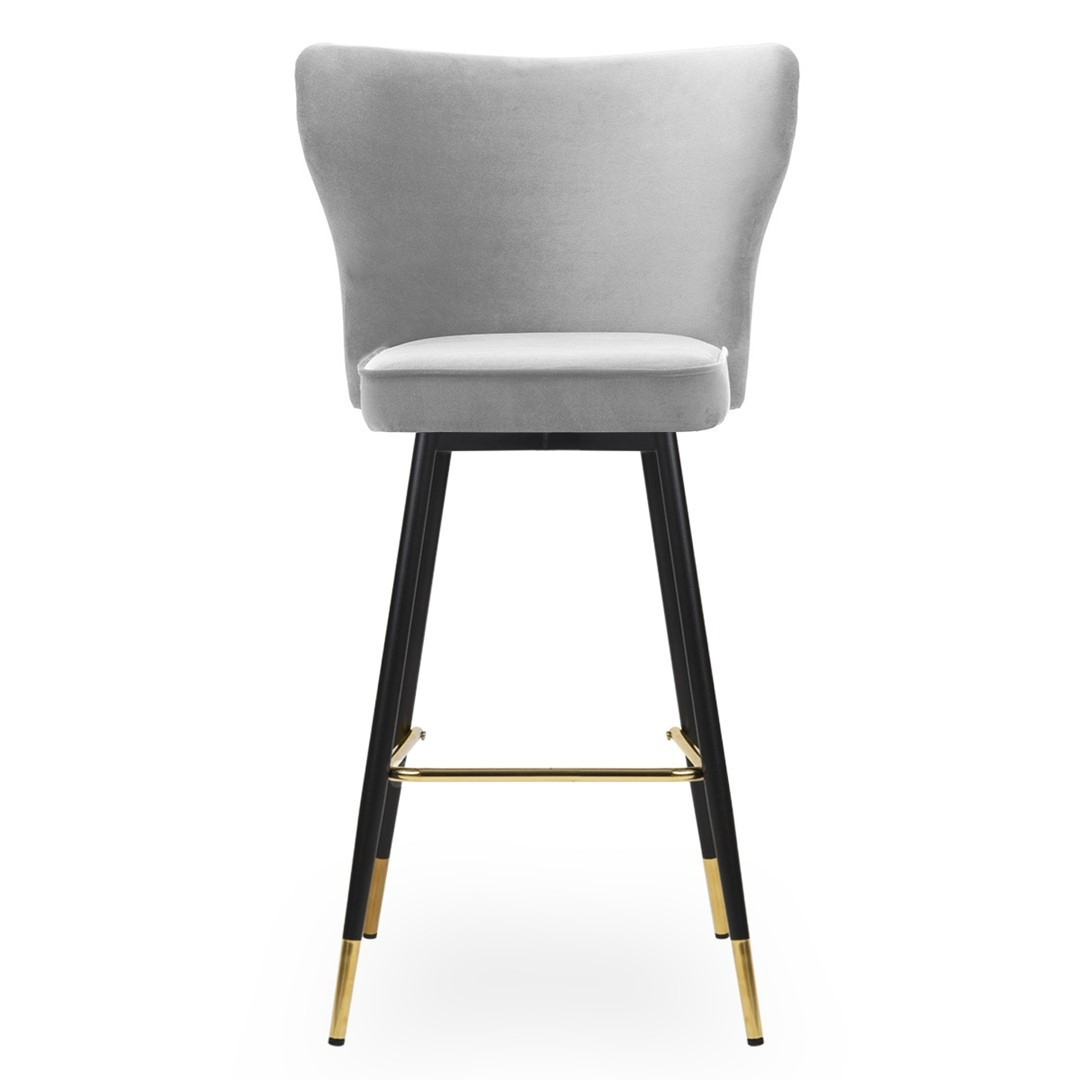 Poze Scaun de bar Modena gri picioare negru/gold - H70 cm