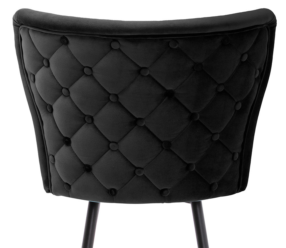 Poze Scaun de bar Modena negru picioare negru - H60 cm