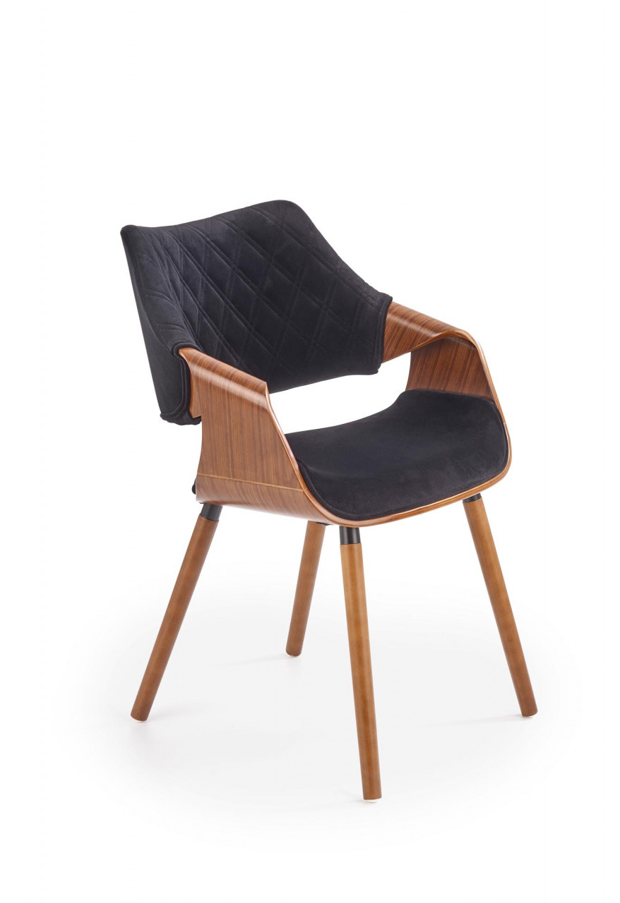 Poze Scaun K396 material catifea negru nuc