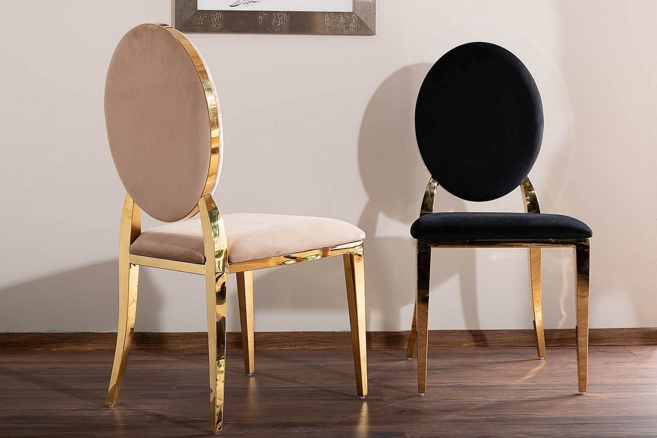 Poze Scaun King velvet bej/auriu Blu28
