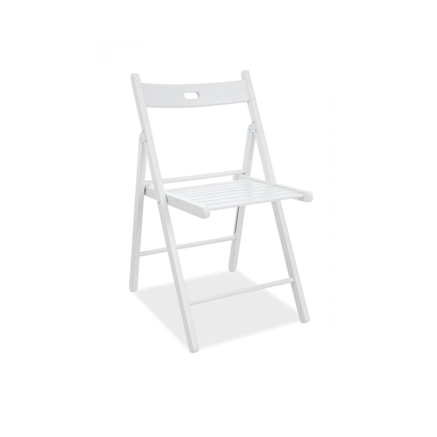 Poze Scaun pliabil lemn Smart II alb - H 78 cm