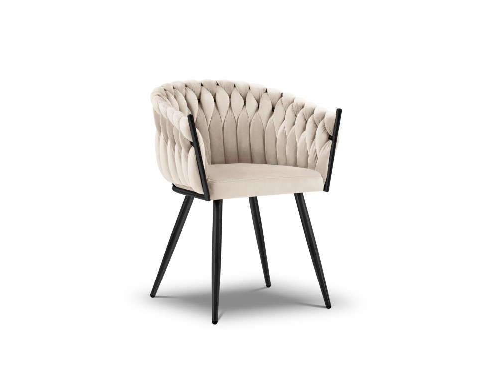 Poze Scaun tapitat cu catifea Shirley/picioare negre - H76 cm