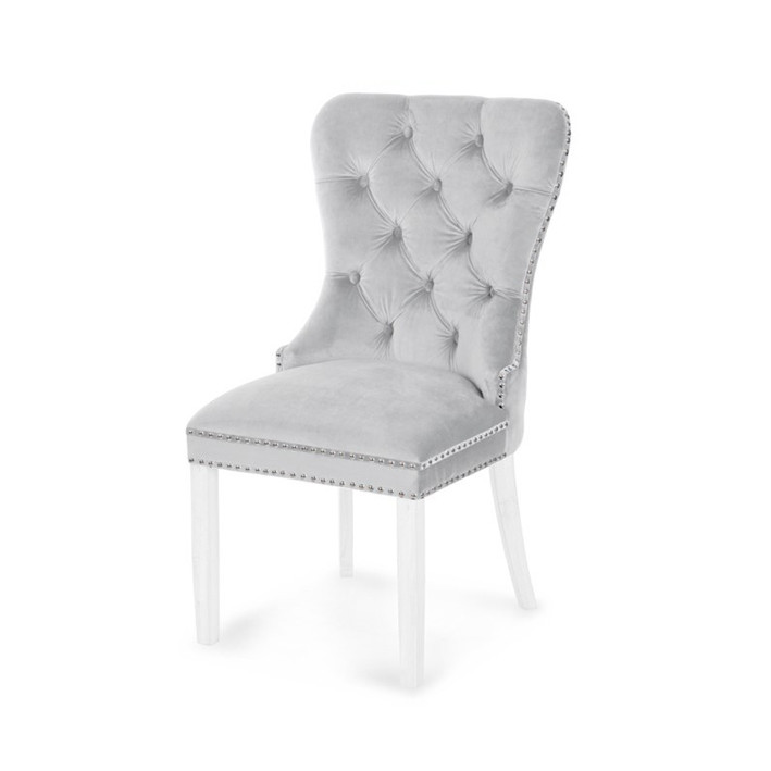 Poze Scaun tapitat Madame gri deschis - H 101 cm