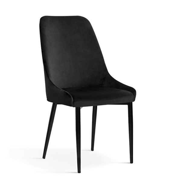 Scaun tapitat olivier negru – h95 cm