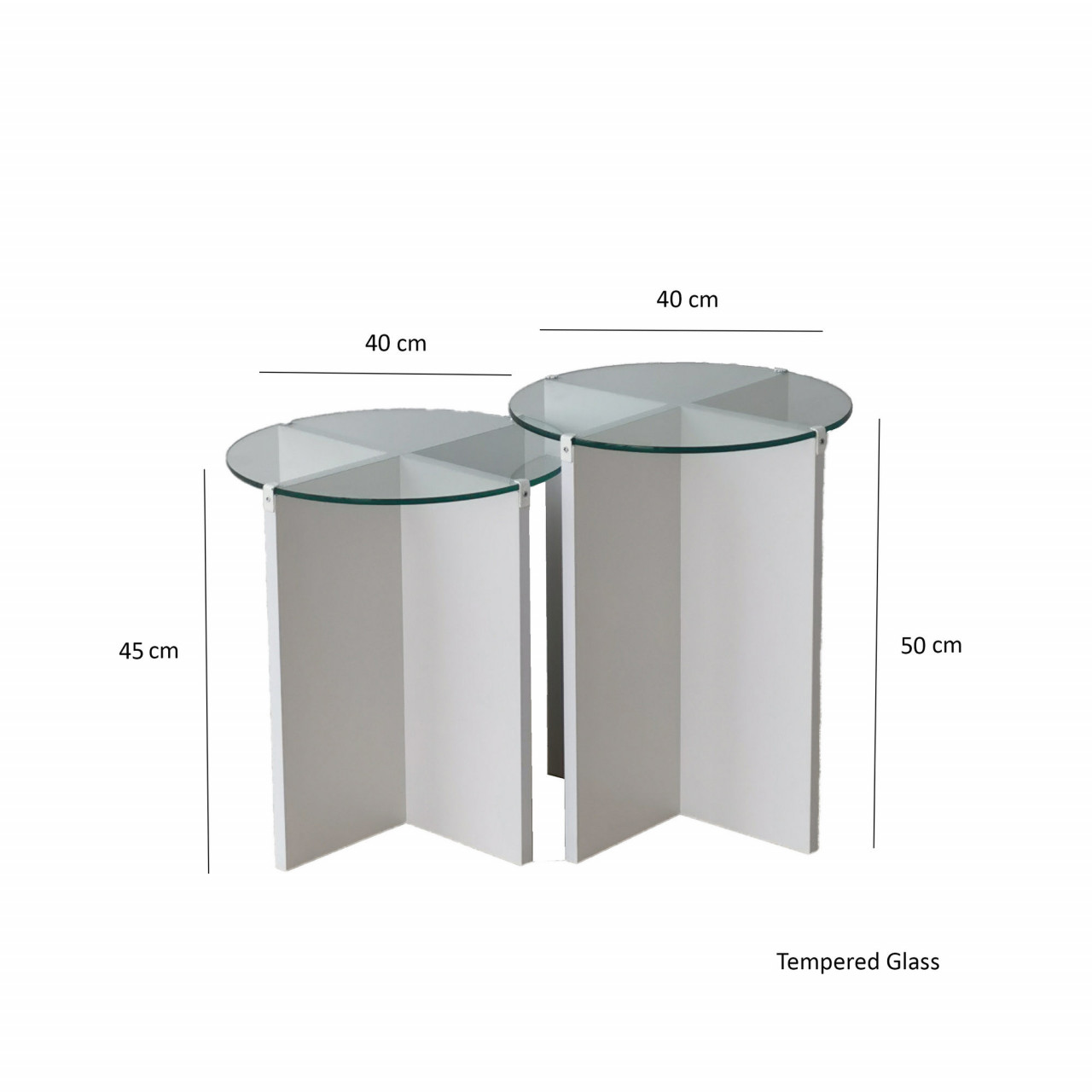 Poze Set 2 masute de cafea Lily alb