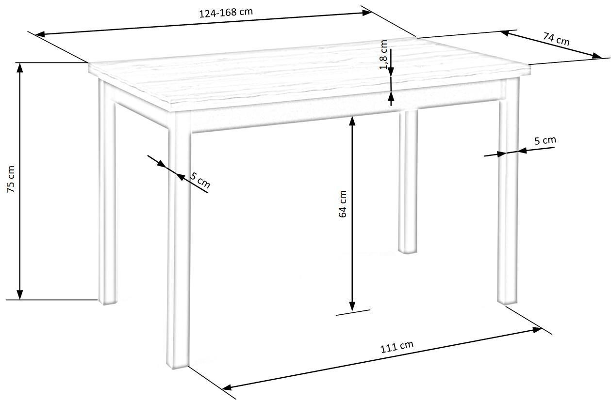 Poze Set masa extensibila Greg L124-168 cm + 4 scaune K401 ratan natural/negru