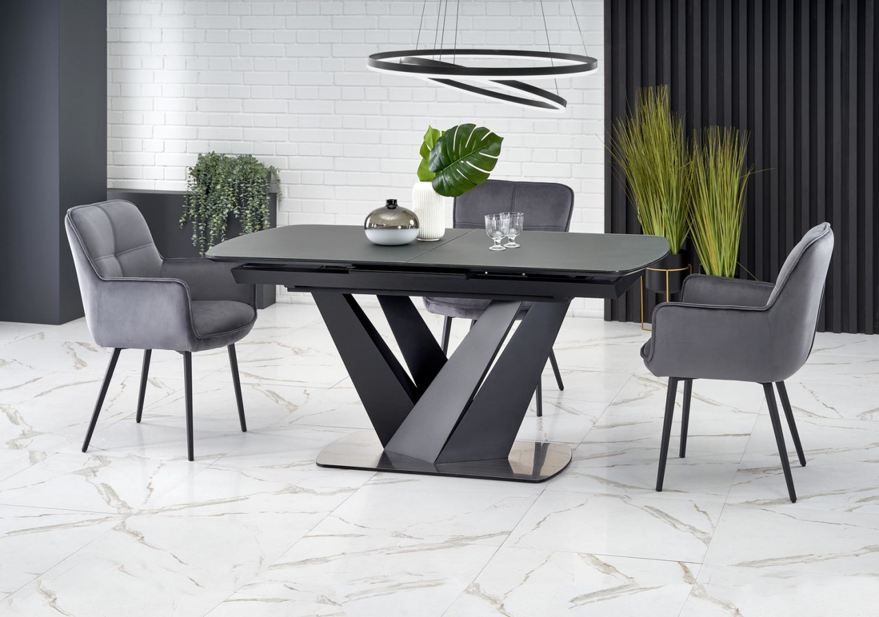Poze Set masa extensibila Patrizio L160-200 cm + 4 scaune K463 gri