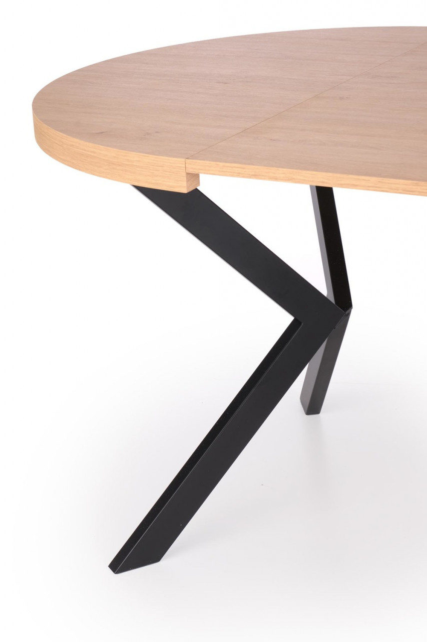 Poze Set masa extensibila Peroni stejar auriu/negru L100-250 cm + 4 scaune K475 bej