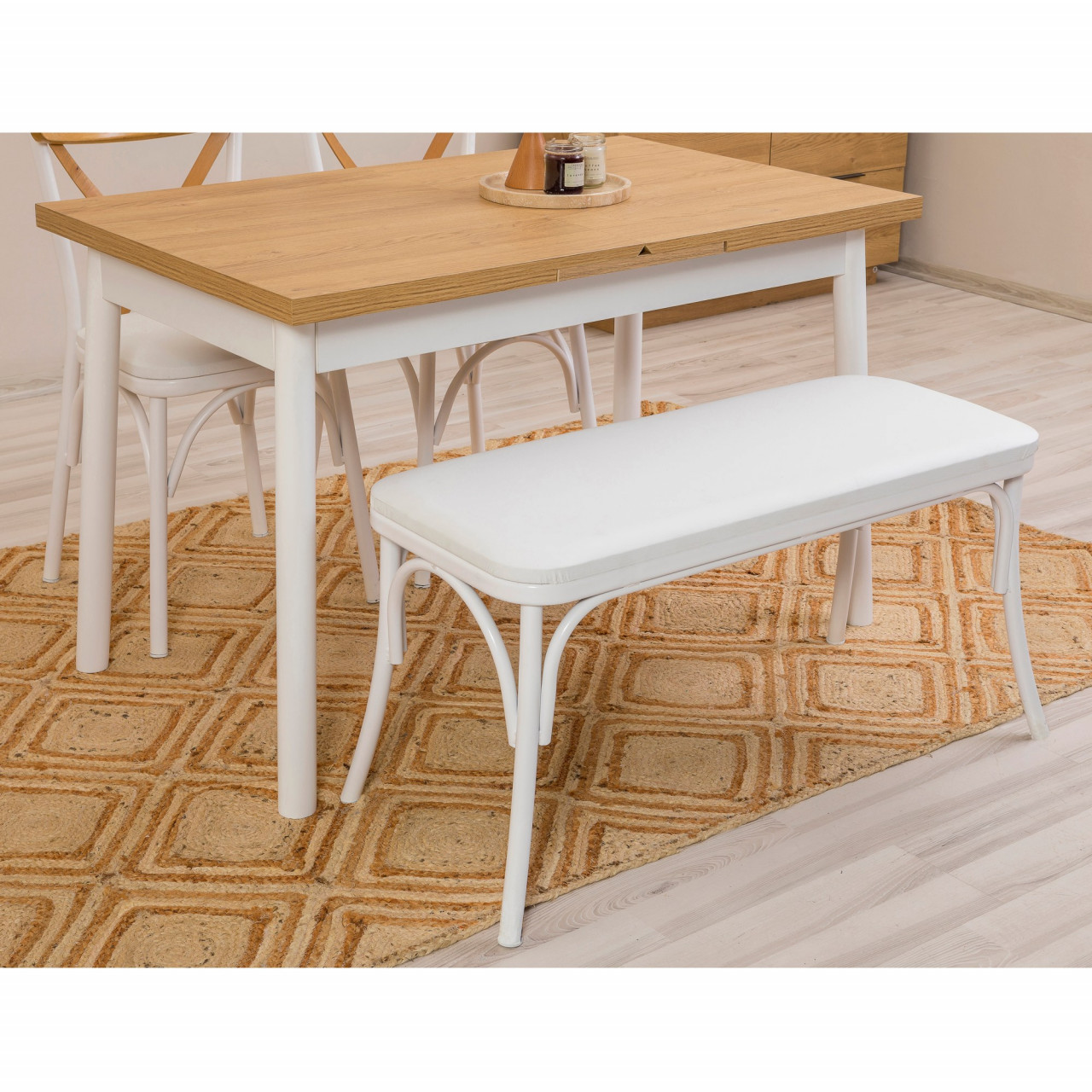 Poze Set masa extensibila si scaune (4 piese) OLİVER AÇL.KARİNA-WHİTE