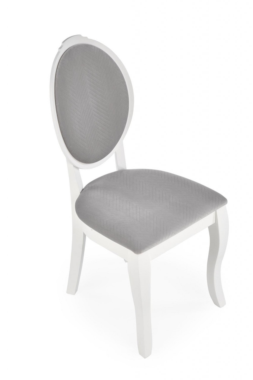 Poze Set masa extensibila Windsor stejar inchis/alb L160-240 cm + 4 scaune Velo gri/alb