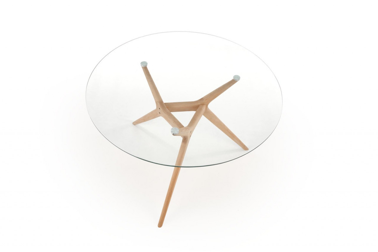 Poze Set masa rotunda Ashmore ø120 cm + 3 scaune Toledo 2 bej/stejar miere