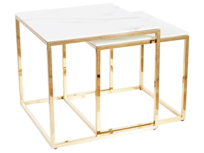 Poze Set mese de cafea Gloria Marmura/Gold
