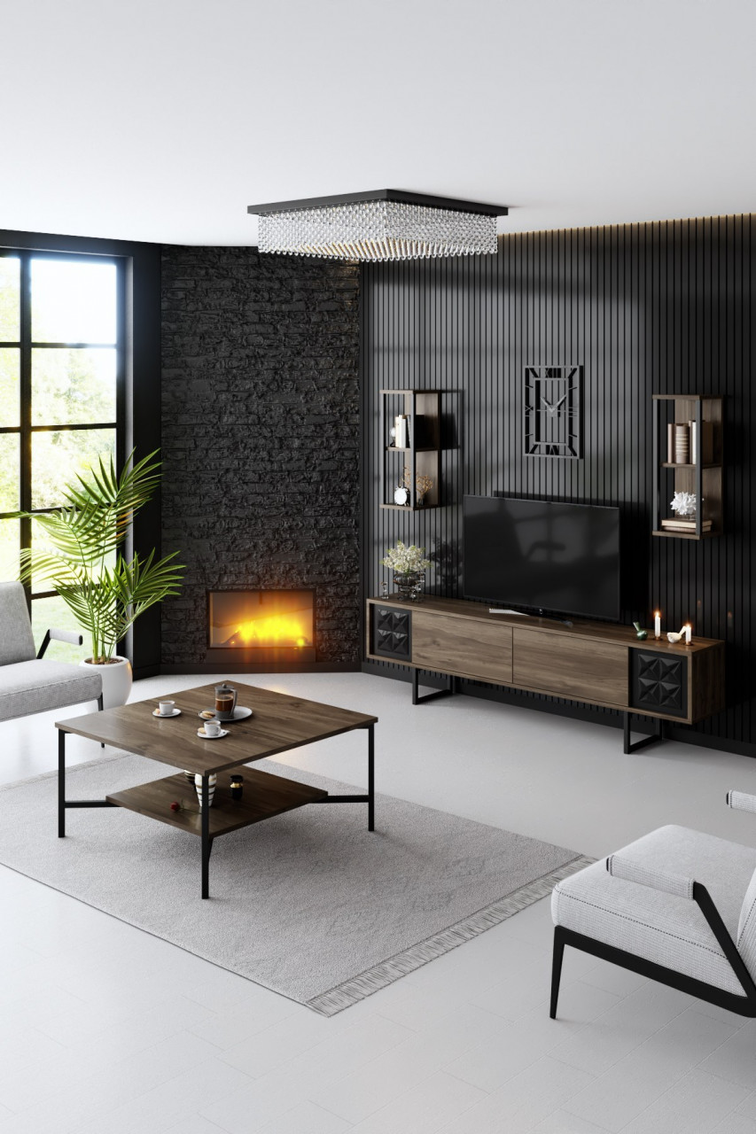 Poze Set mobilier living Black Line nuc / negru
