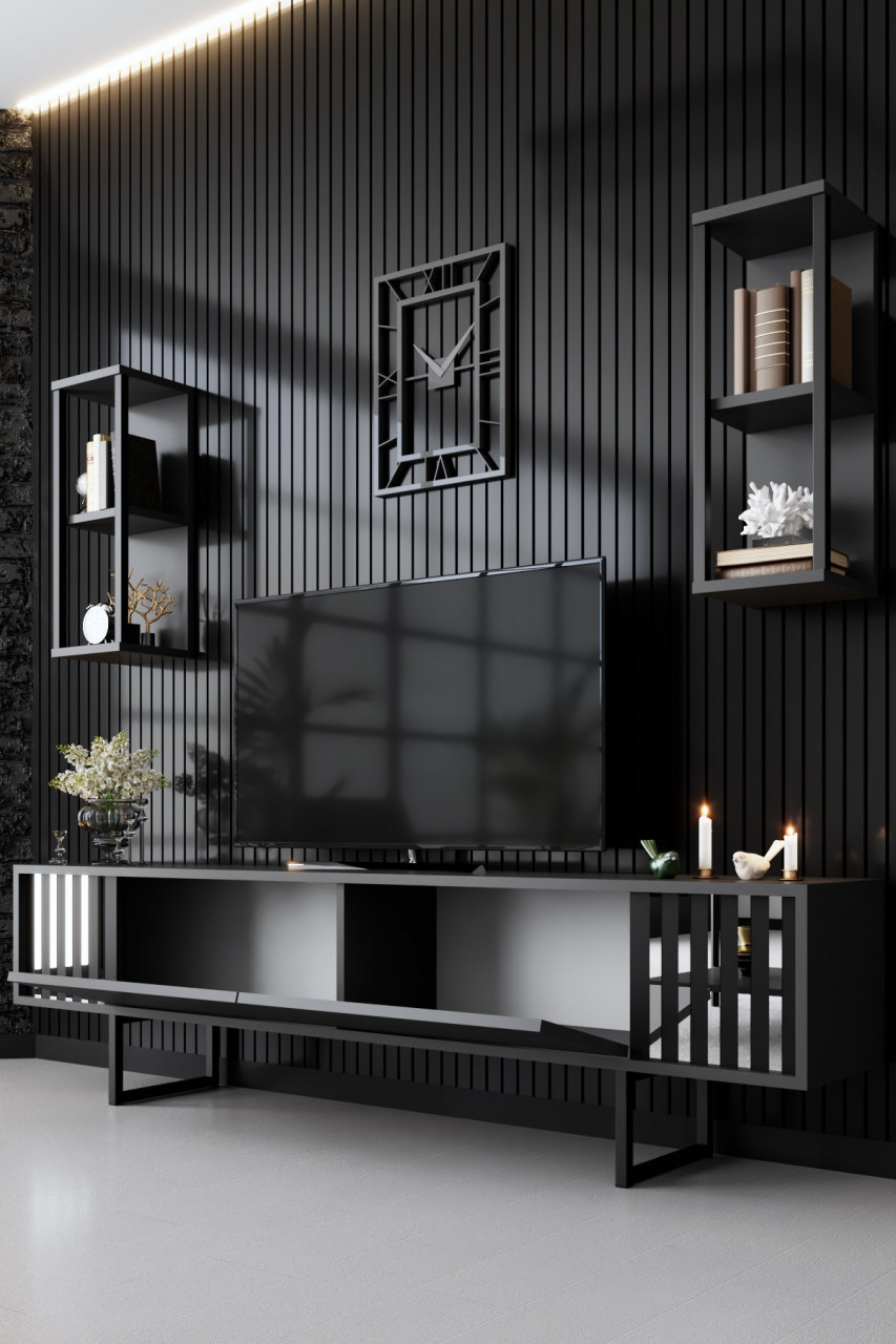 Poze Set mobilier living Chrome Line antracit / negru
