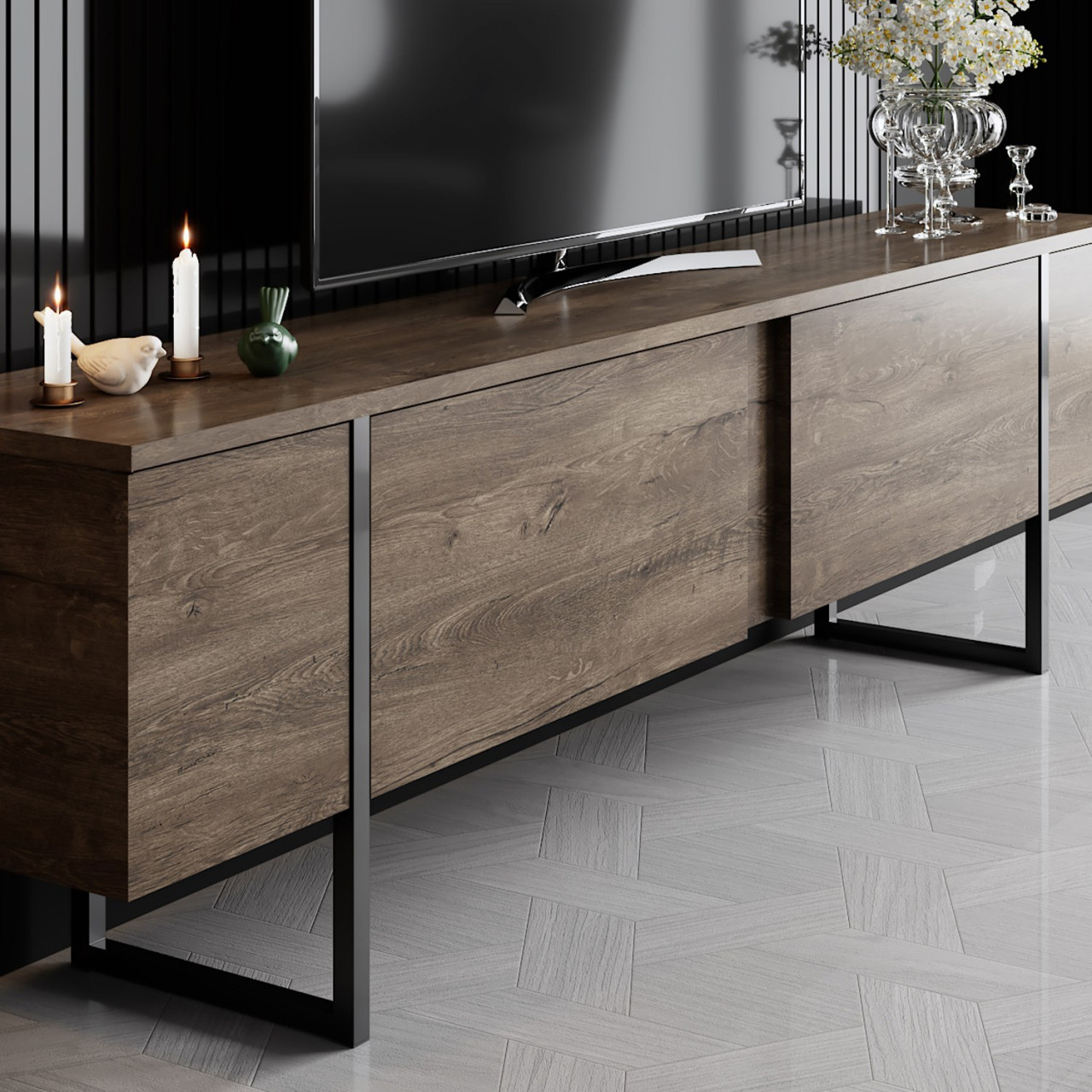 Poze Set mobilier living Luxe nuc / negru