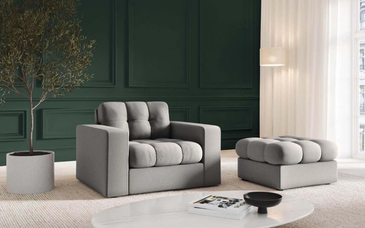 Poze Taburet tapitat cu stofa Justin