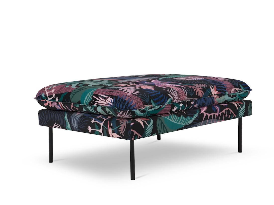 Poze Taburet tapitat Vienna velvet/picioare negre – L100 x l80 x h43 cm