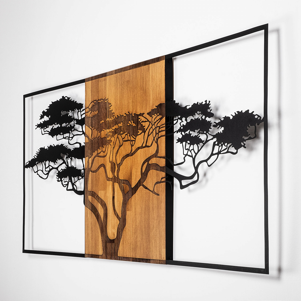Poze Accesoriu decorativ de perete din lemn Acacia Tree - 328