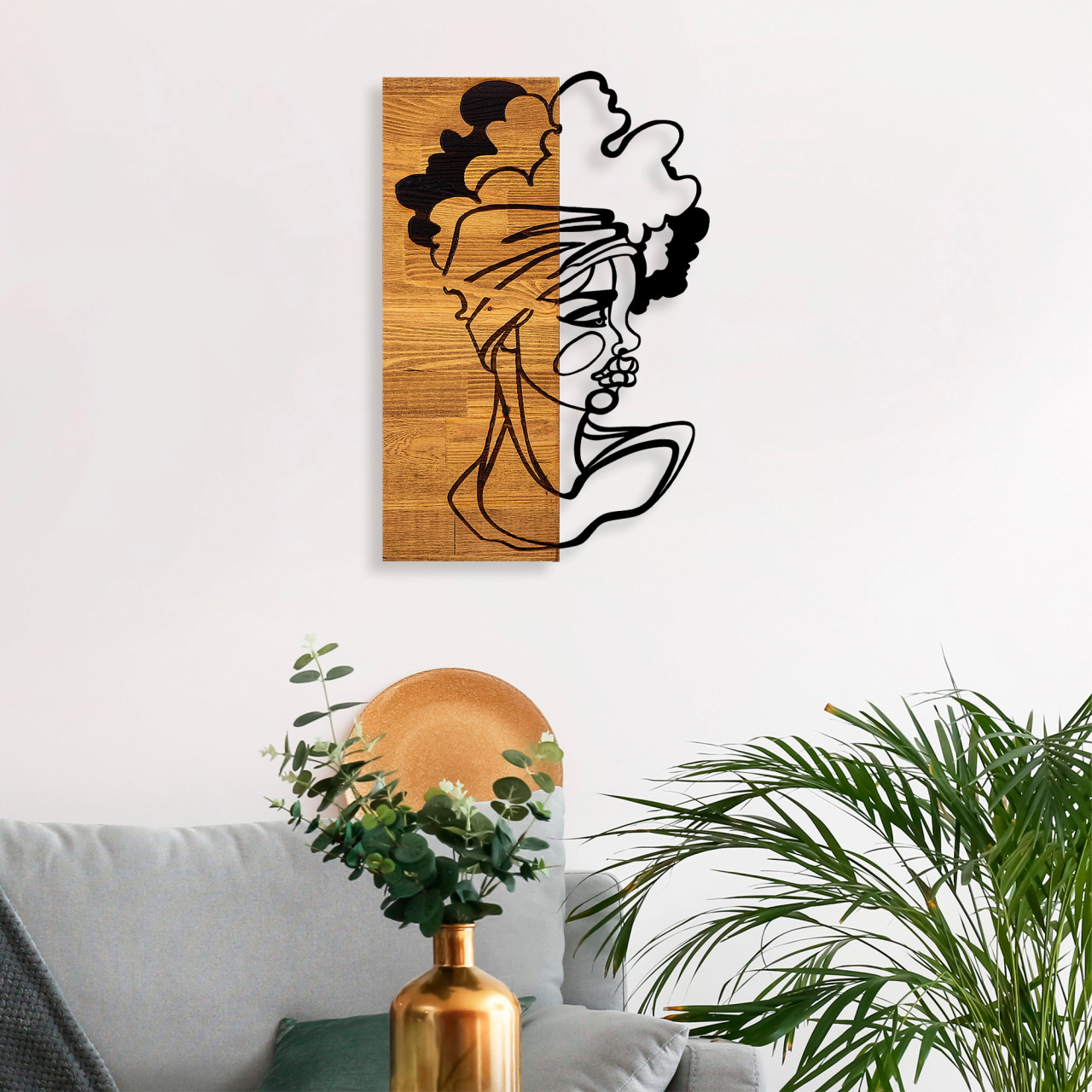 Poze Accesoriu decorativ de perete din lemn African woman 3
