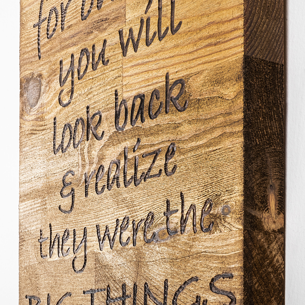Poze Accesoriu decorativ de perete din lemn Enjoy the little things