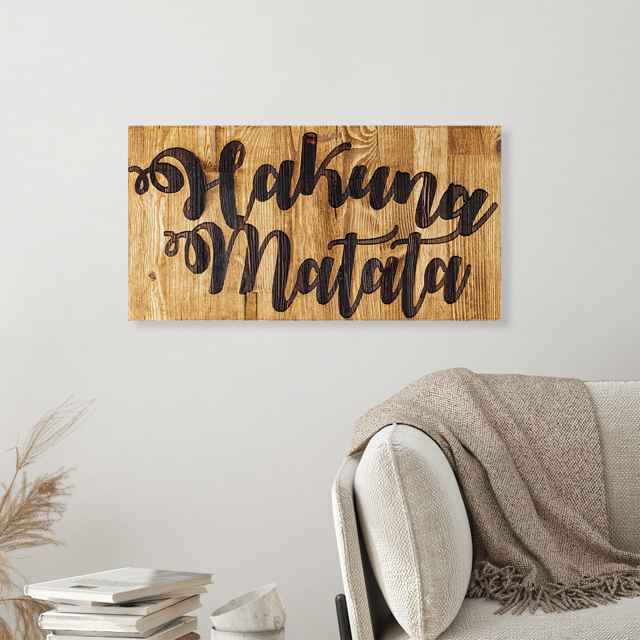 Poze Accesoriu decorativ de perete din lemn Hakuna Matata motto