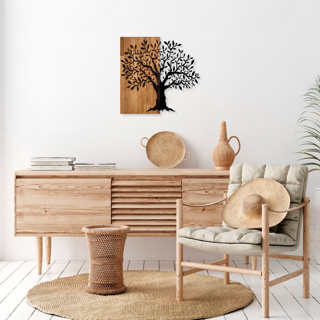 Poze Accesoriu decorativ de perete din lemn Mysterious Tree - 371