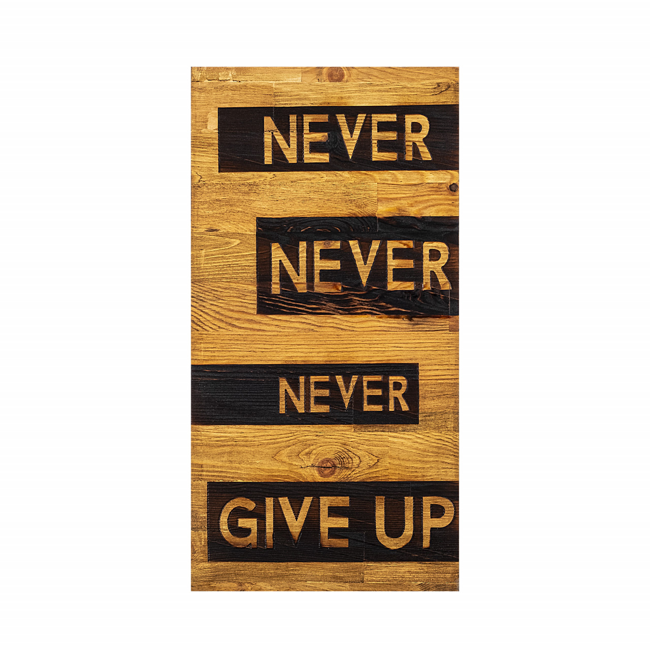 Poze Accesoriu decorativ de perete din lemn Never give up