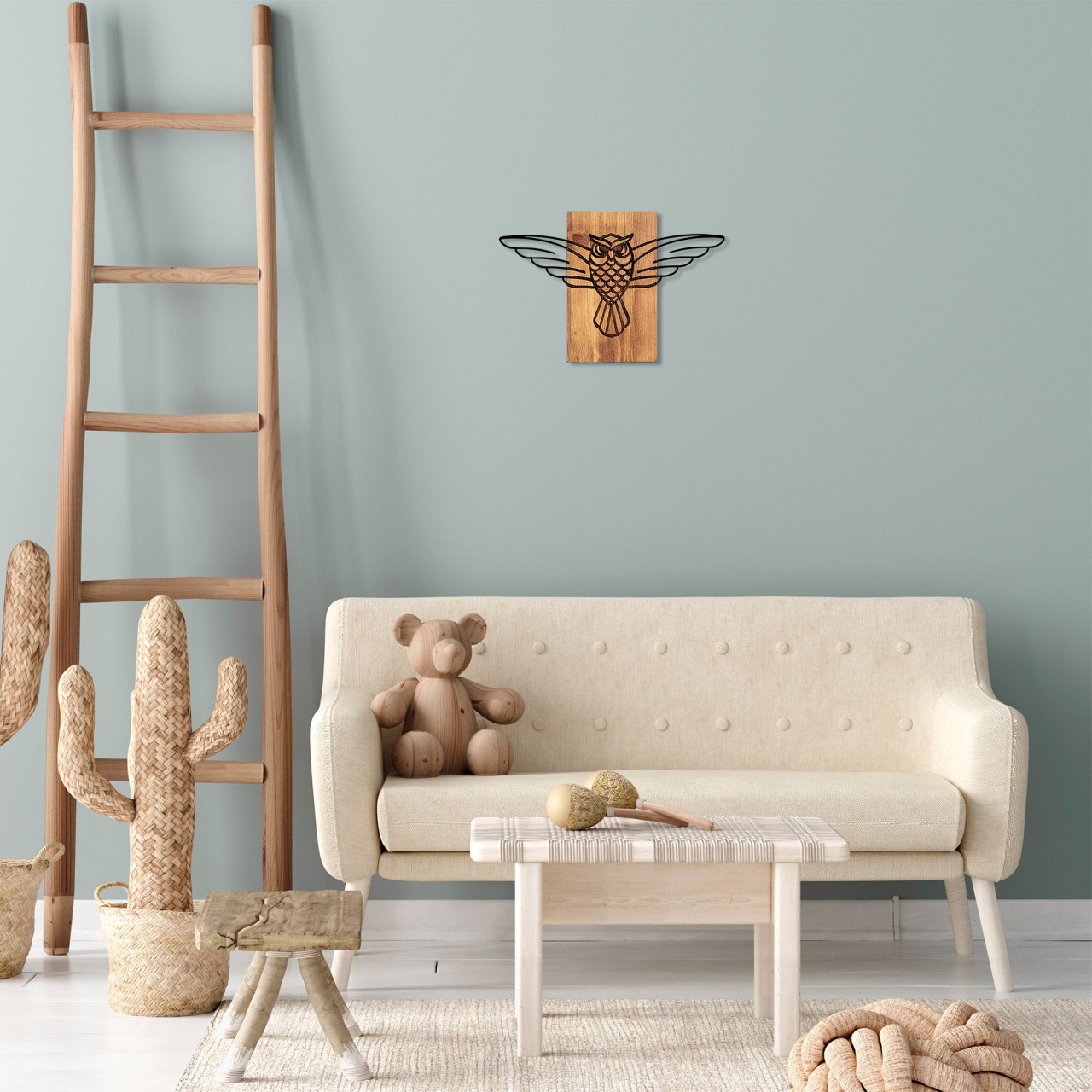 Poze Accesoriu decorativ de perete din lemn Owl - 337