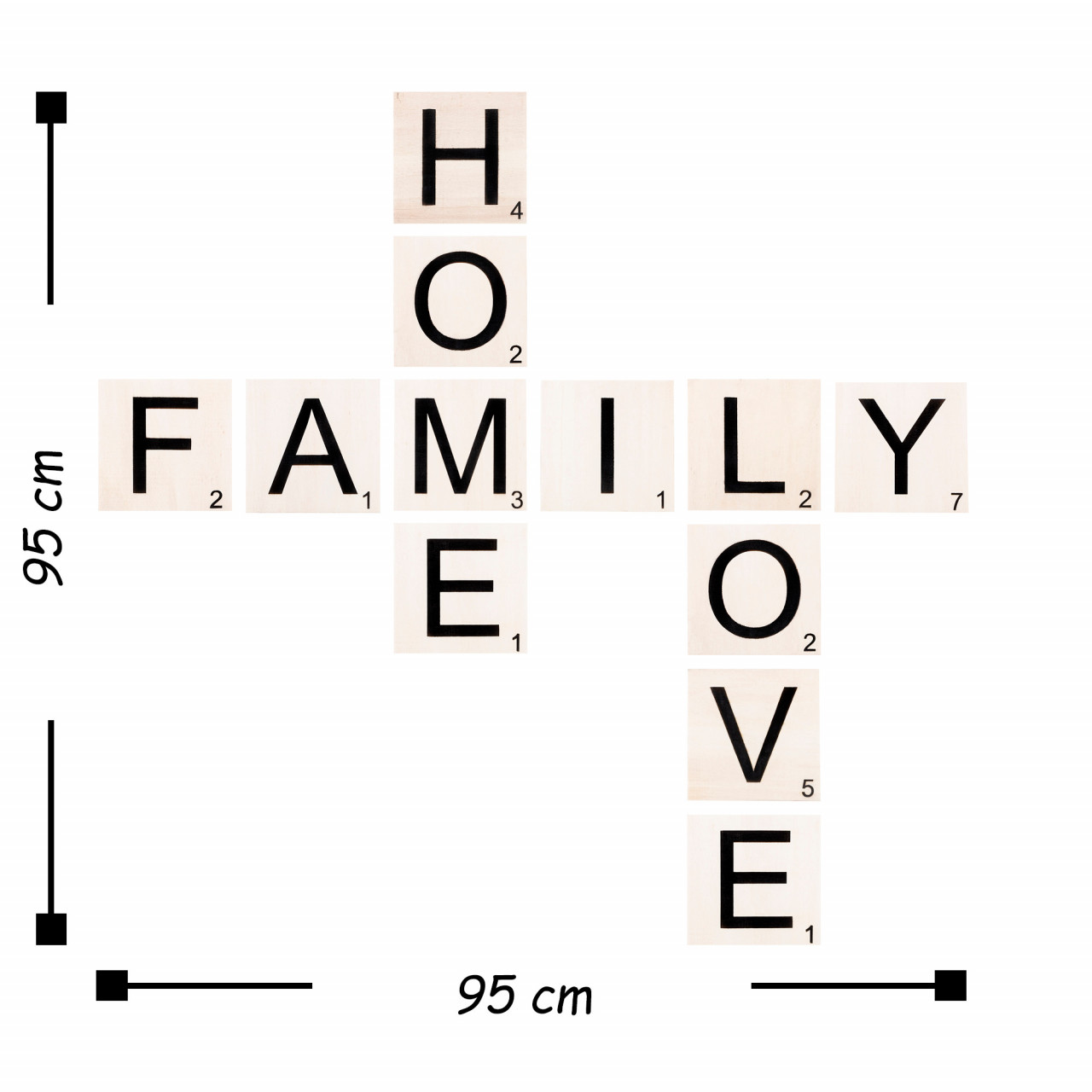 Poze Accesoriu decorativ de perete din lemn Scrabble Set - 4