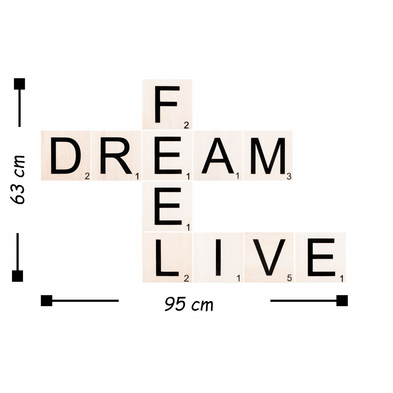 Poze Accesoriu decorativ de perete din lemn Scrabble set - 8