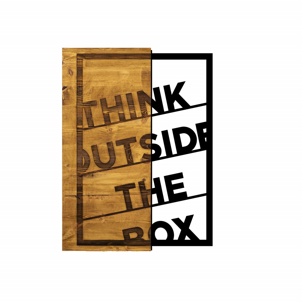 Poze Accesoriu decorativ de perete din lemn Think Outside The Box