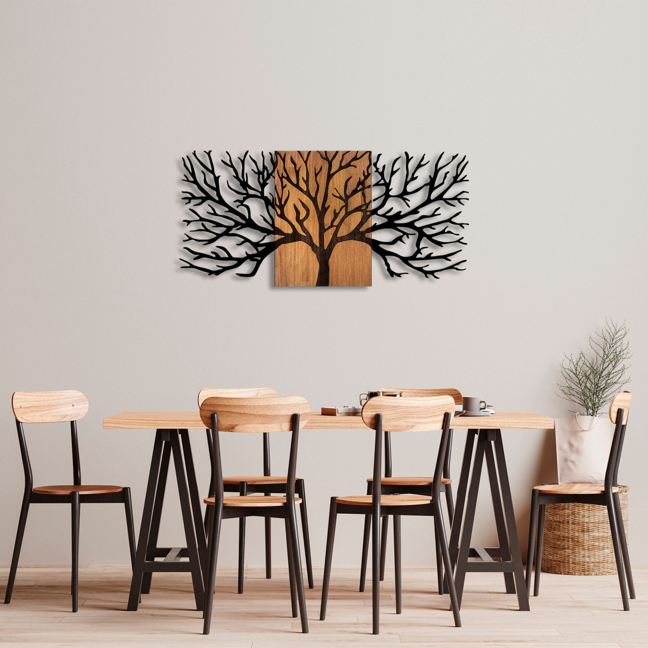 Poze Accesoriu decorativ de perete din lemn Tree - 327