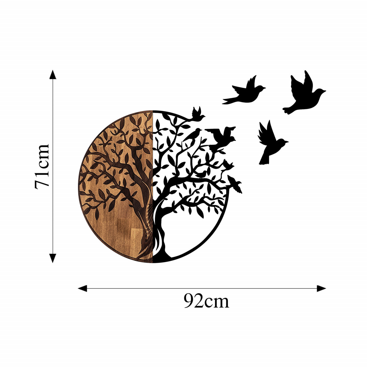 Poze Accesoriu decorativ de perete din lemn Tree And Birds - 322