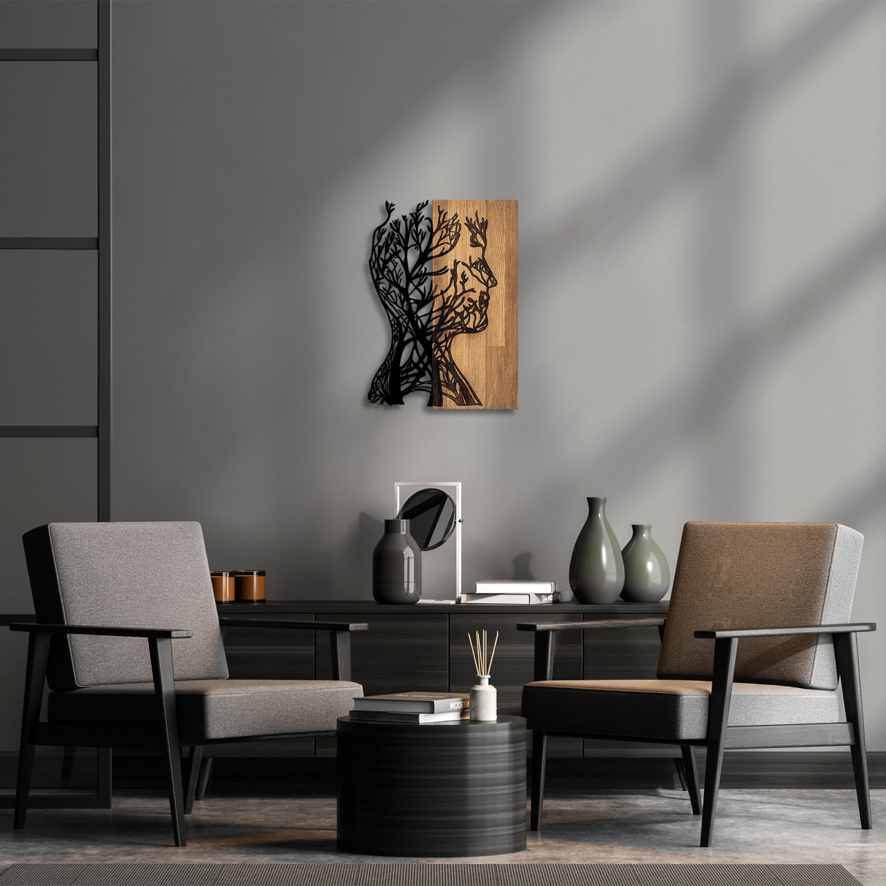 Poze Accesoriu decorativ de perete din lemn Tree Man - 319