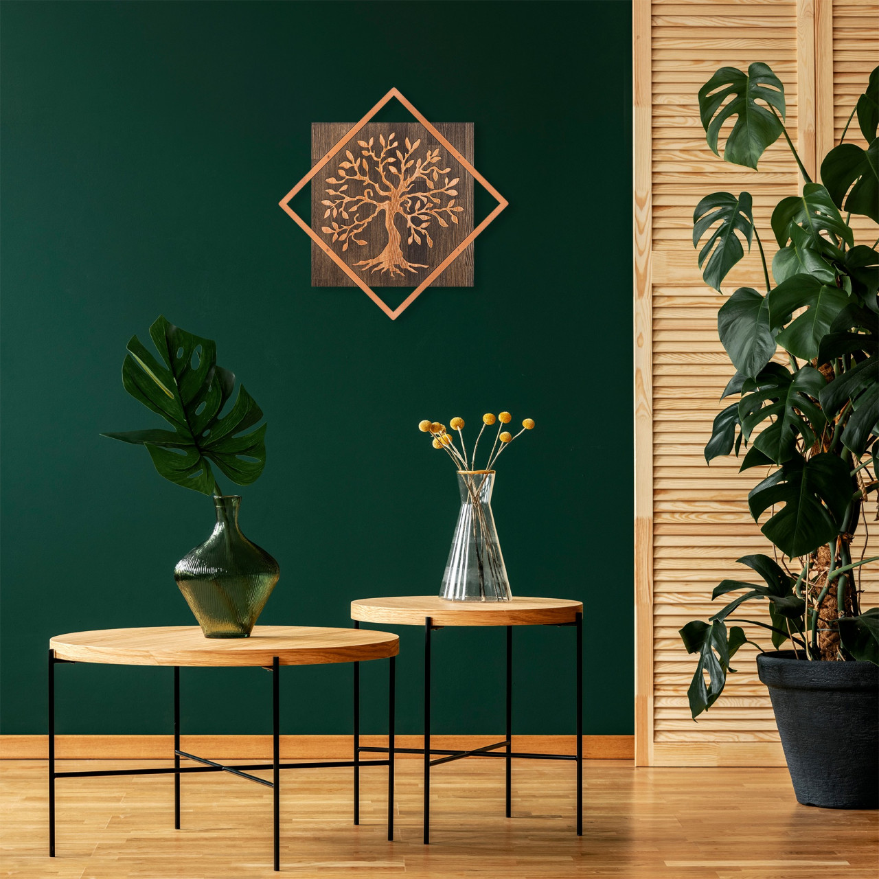 Poze Accesoriu decorativ de perete din lemn Tree v2 - Copper