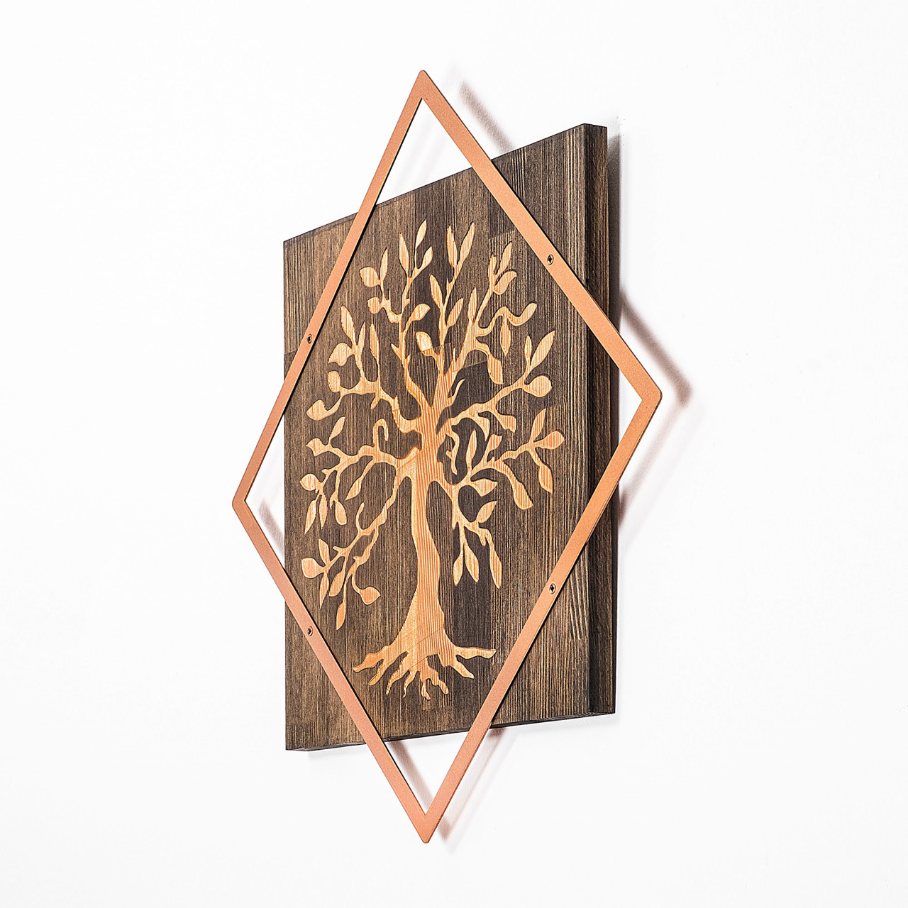 Poze Accesoriu decorativ de perete din lemn Tree v2 - Copper