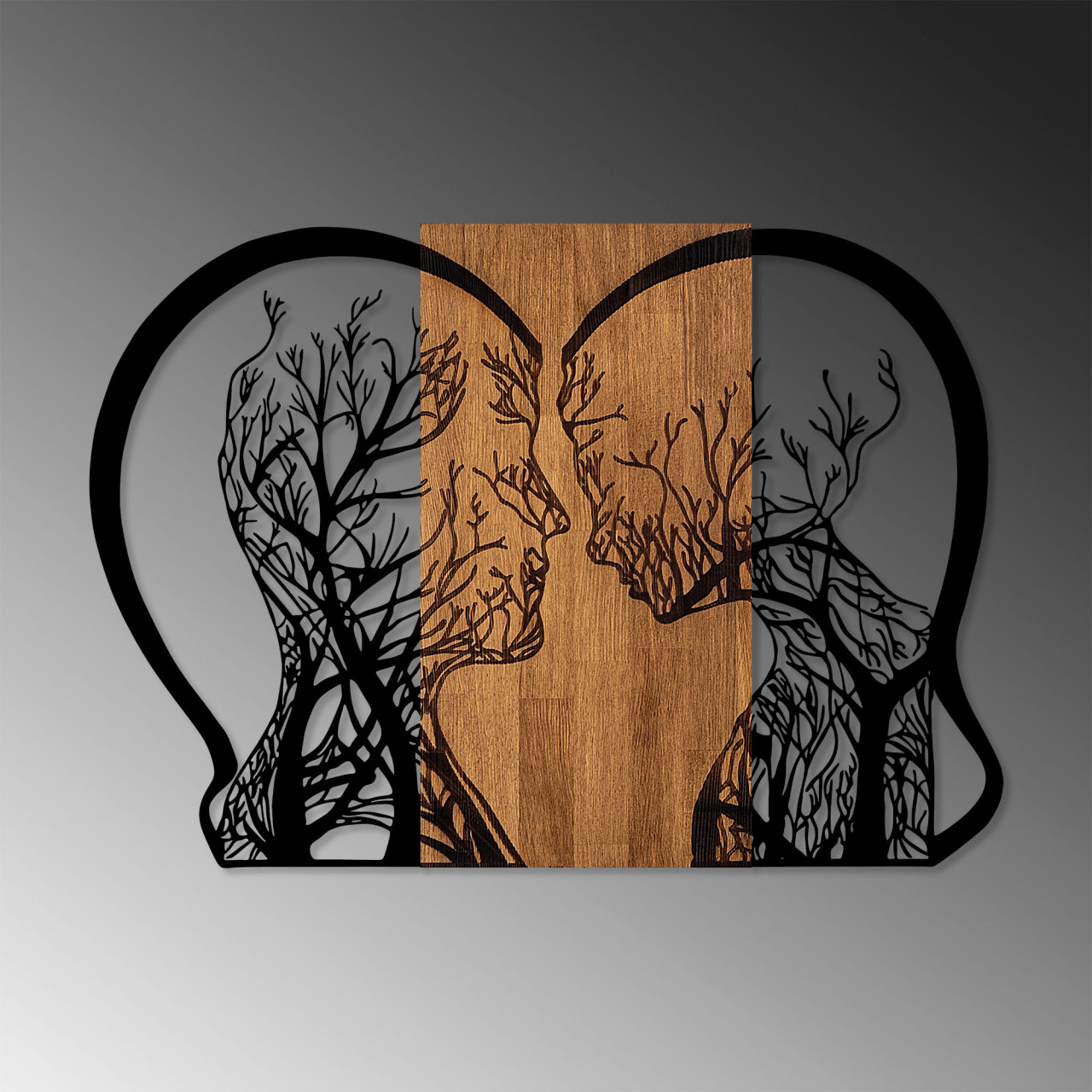 Poze Accesoriu decorativ de perete din lemn Tree woman and man love