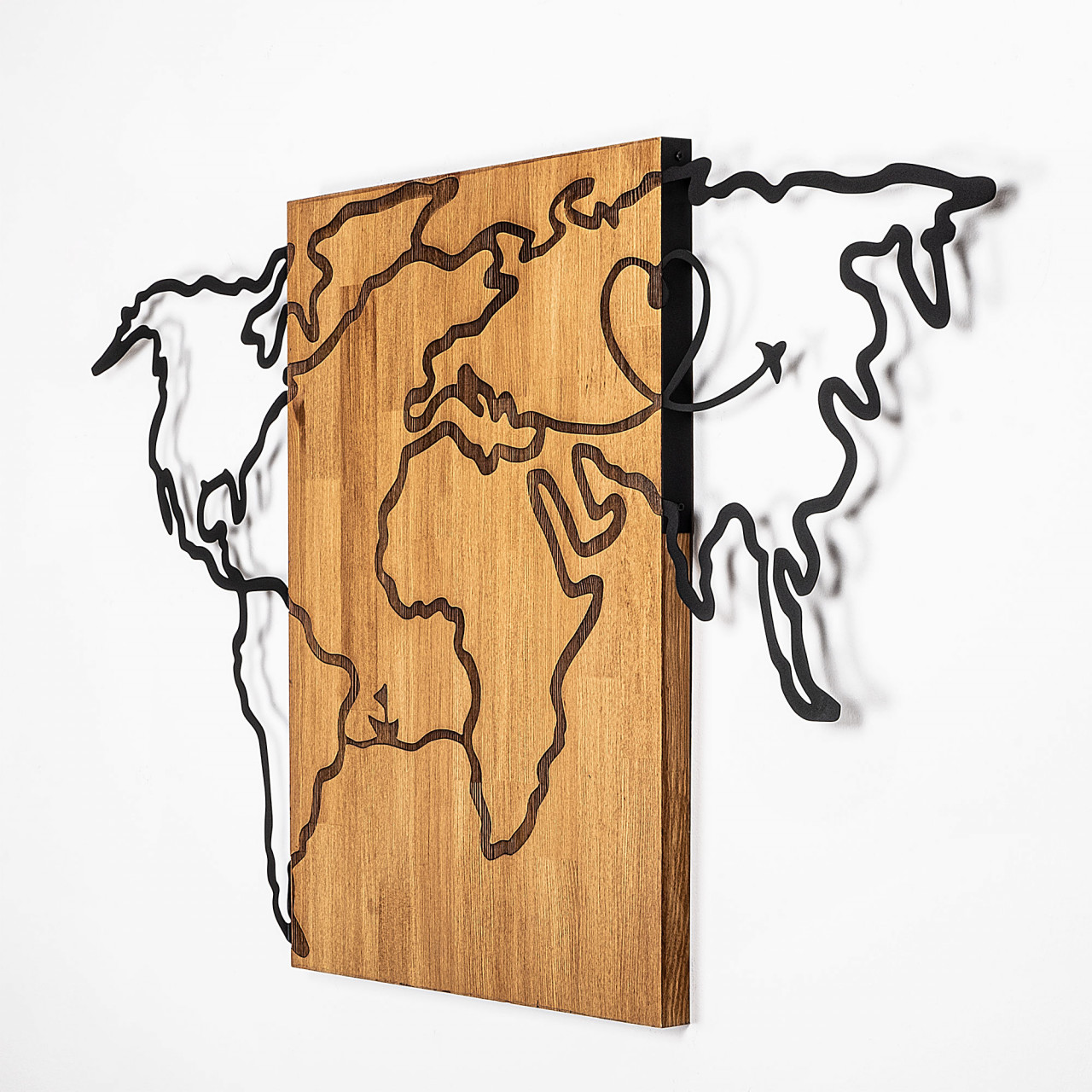 Poze Accesoriu decorativ de perete din lemn Wold Map - 316