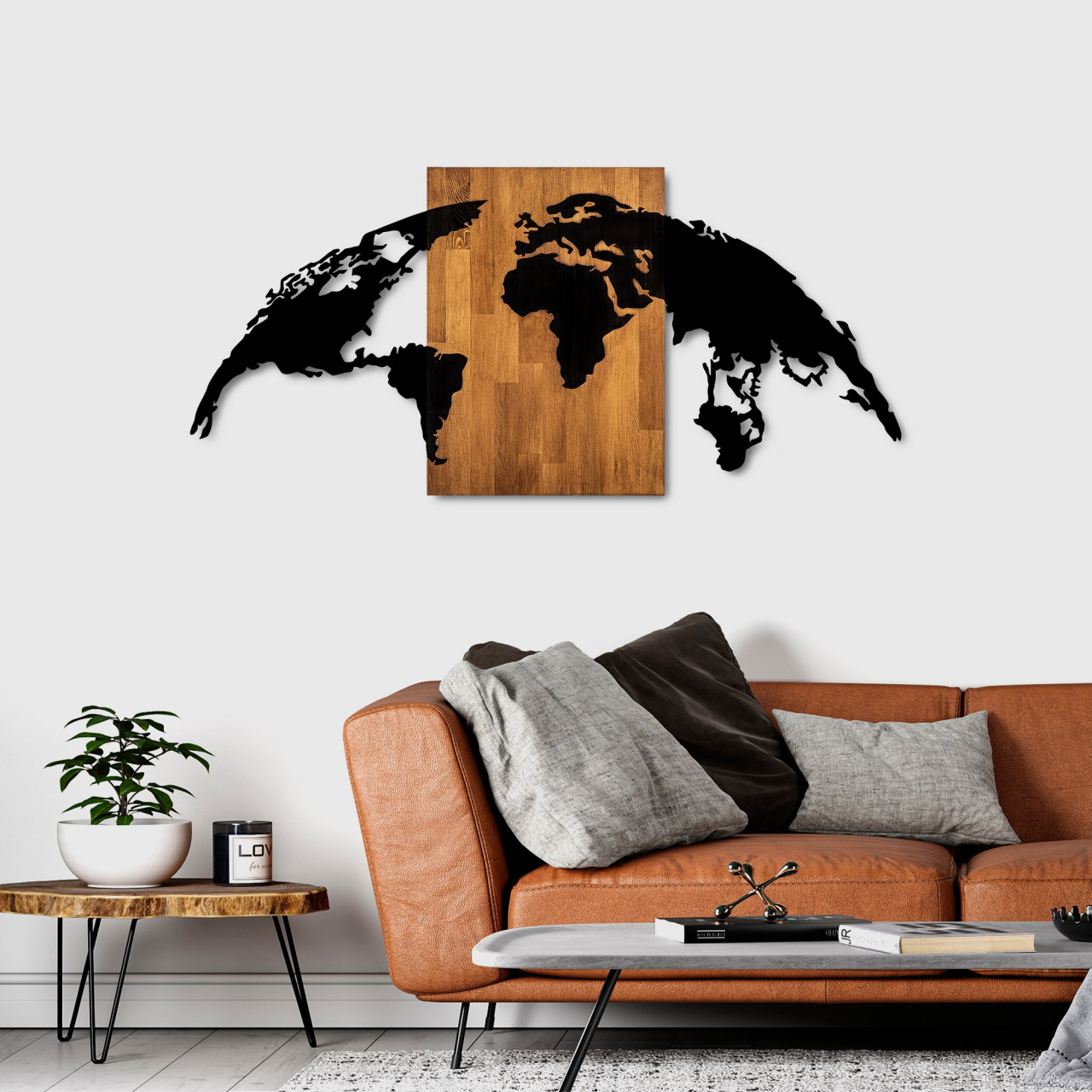 Poze Accesoriu decorativ de perete din lemn World map 20