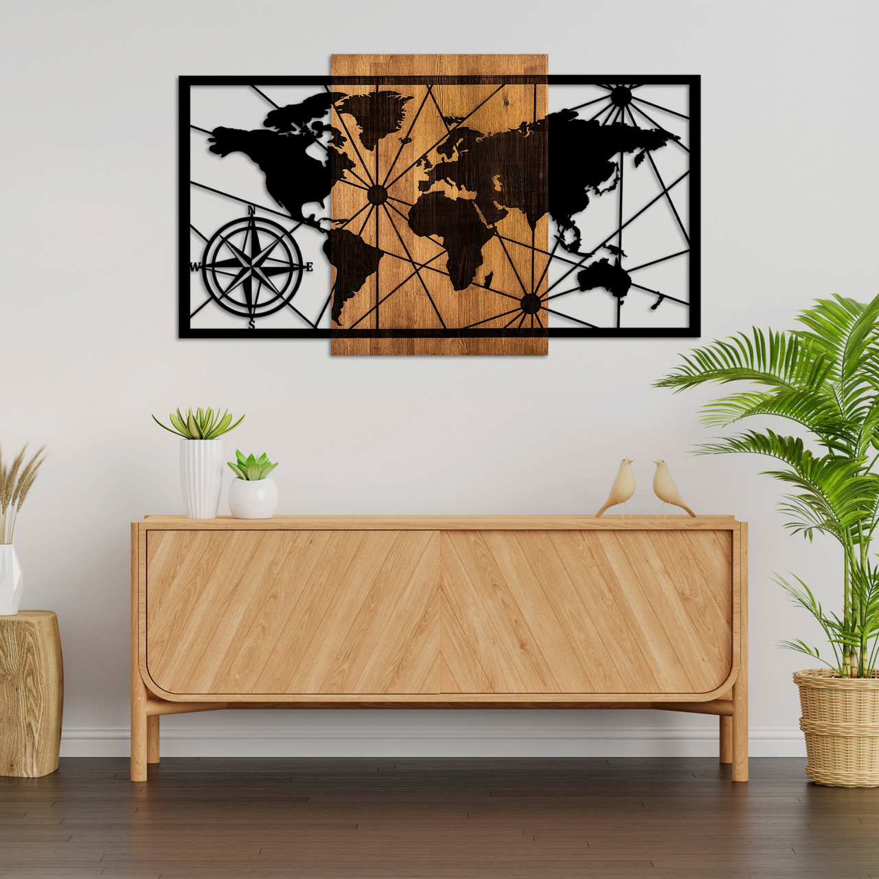 Poze Accesoriu decorativ de perete din lemn World Map 3-L