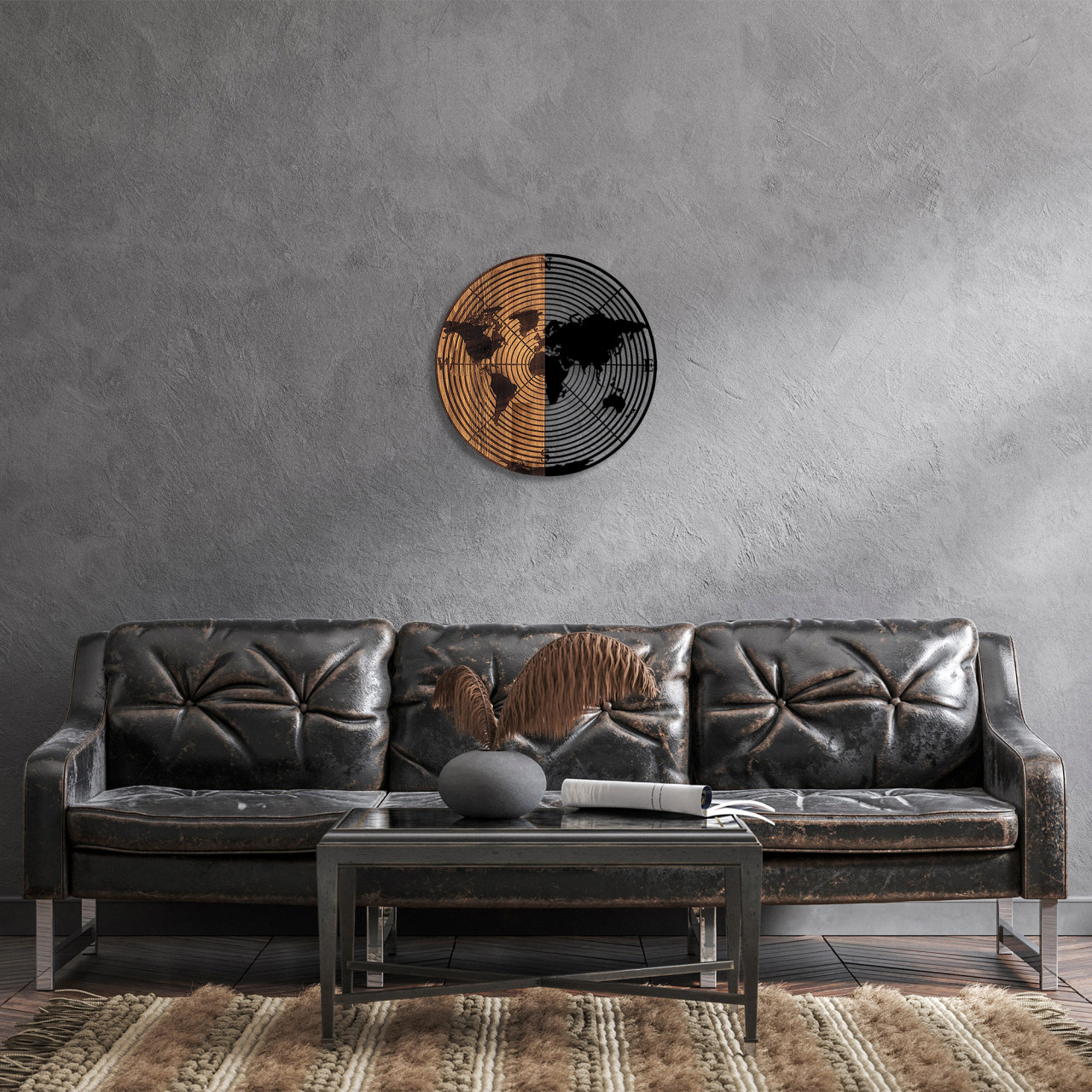 Poze Accesoriu decorativ de perete din lemn World Map - 321