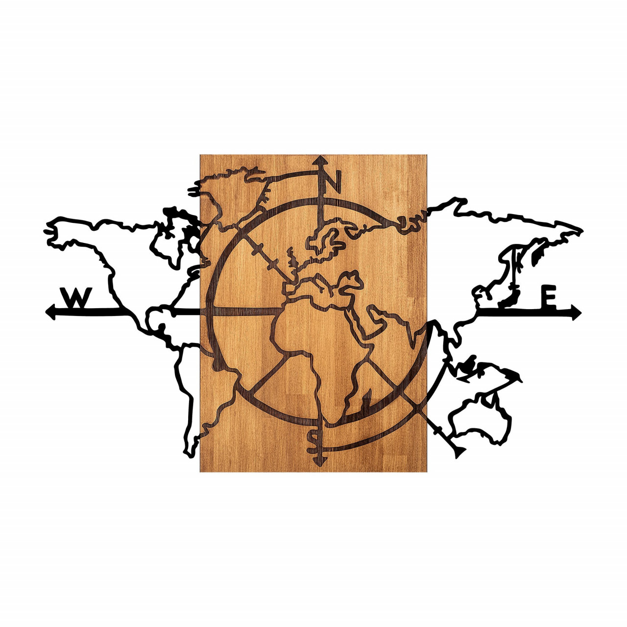Poze Accesoriu decorativ de perete din lemn World Map - 324