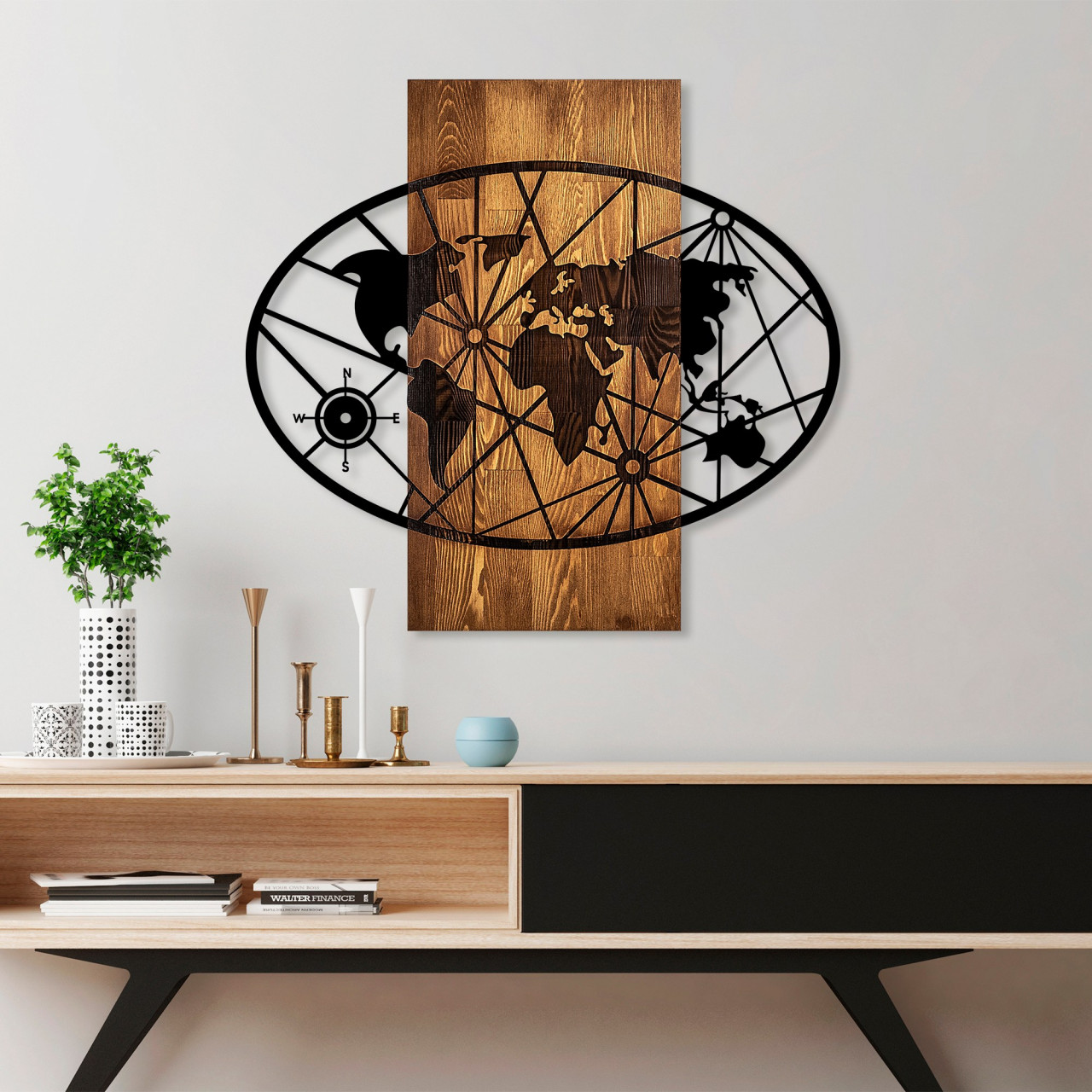 Poze Accesoriu decorativ de perete din lemn World Map 4-M