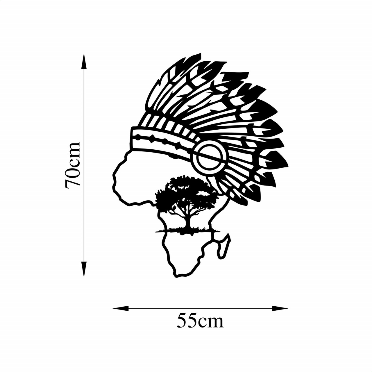 Poze Accesoriu decorativ de perete metalic African - 472