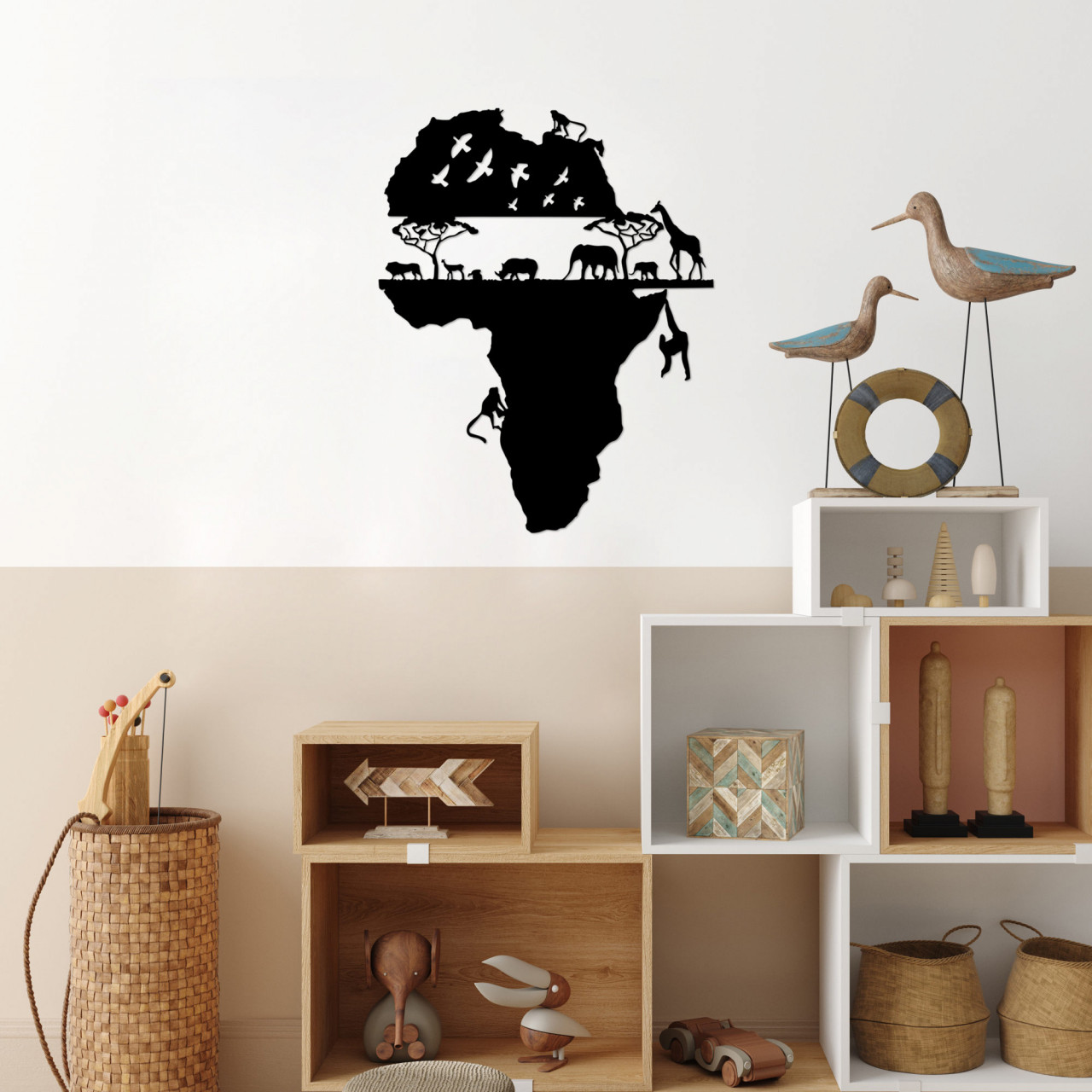 Poze Accesoriu decorativ de perete metalic Animal world of Africa - 529