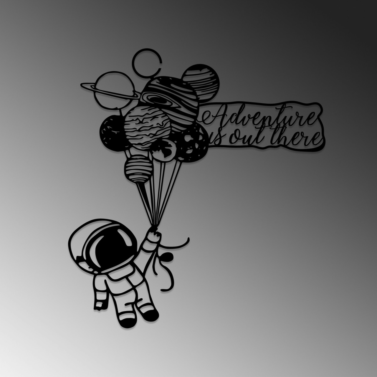 Poze Accesoriu decorativ de perete metalic Astronaut 4