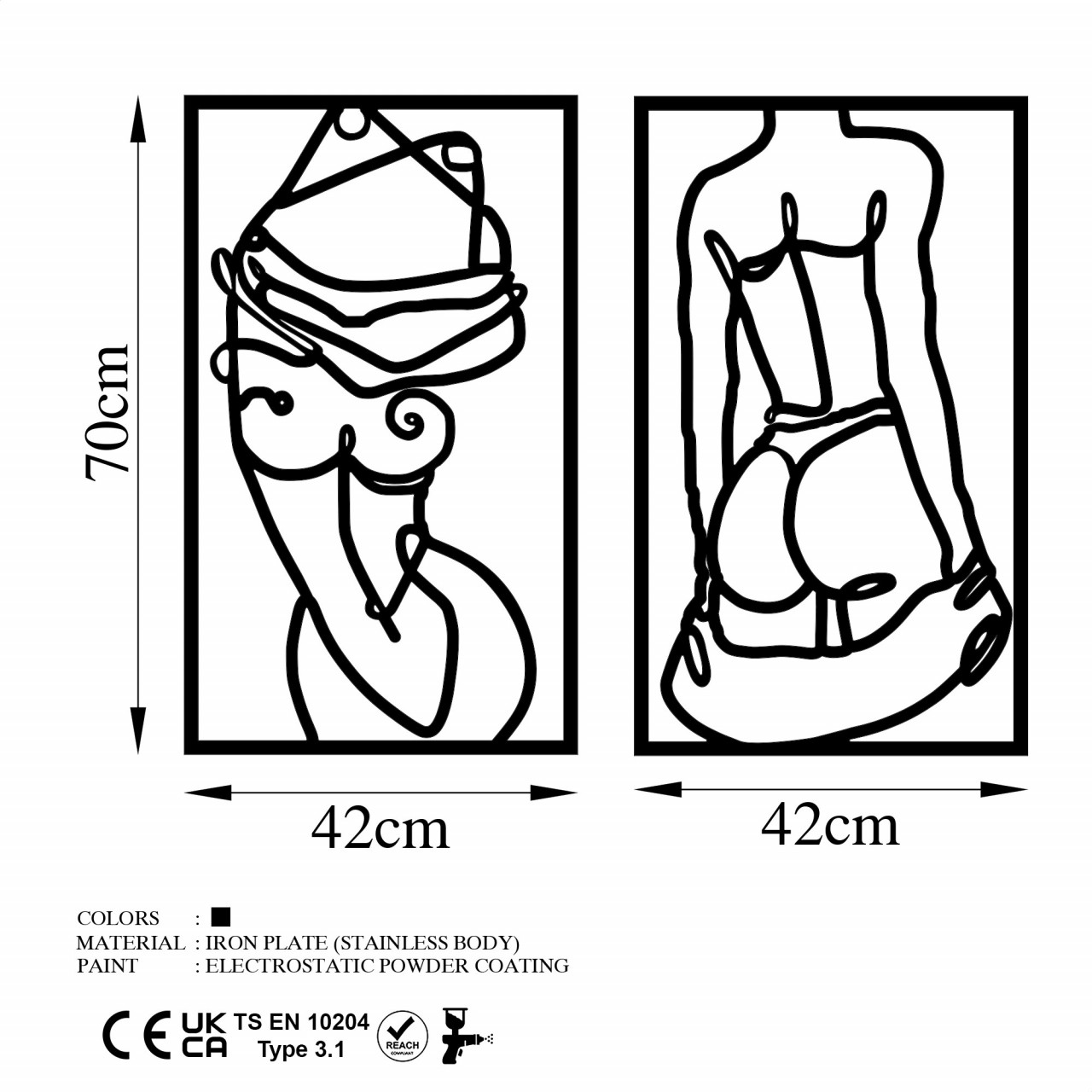 Poze Accesoriu decorativ de perete metalic Body Positive