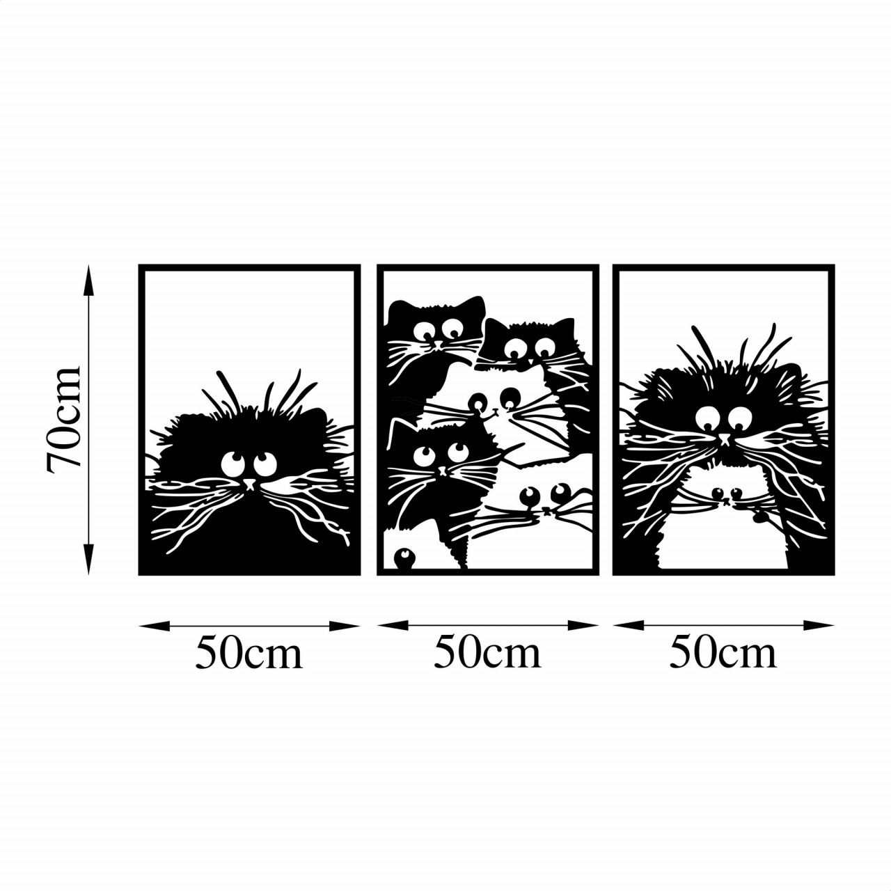 Poze Accesoriu decorativ de perete metalic Cats