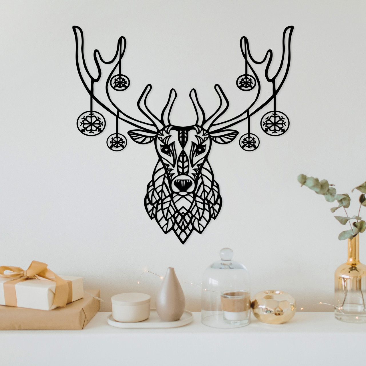 Poze Accesoriu decorativ de perete metalic Christmas Deer